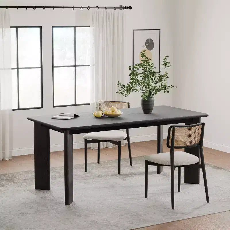 Tavolo da pranzo quadrato PexFix in legno massello stile rustico con piano in legno per sale da pranzo moderne e riunioni di famiglia