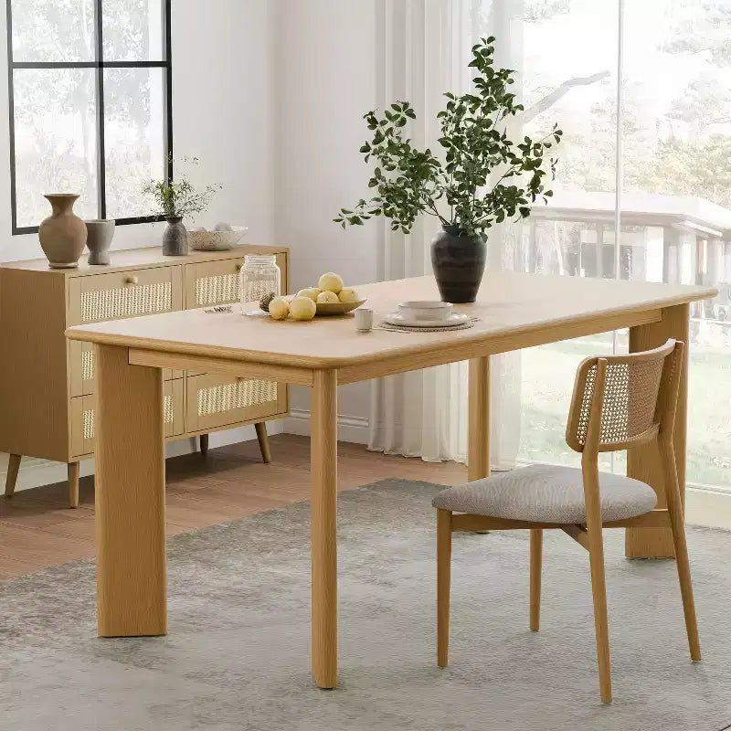 Tavolo da pranzo quadrato PexFix in legno massello stile rustico con piano in legno per sale da pranzo moderne e riunioni di famiglia