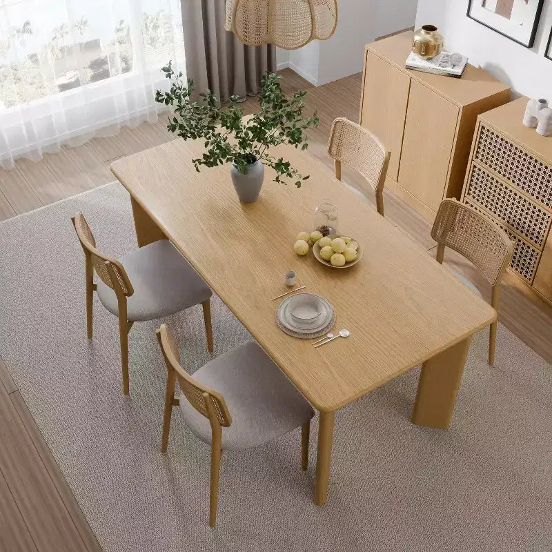 PexFix Solid Wood Farmhouse Dining Table Square Wood Top for Modern Dining Rooms & Family Gatherings