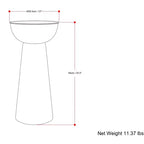 Tavolino in metallo Mykal Contemporary Modern 30 cm con finitura oro anticato, completamente assemblato
