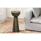 Tavolino in metallo Mykal Contemporary Modern 30 cm con finitura oro anticato, completamente assemblato