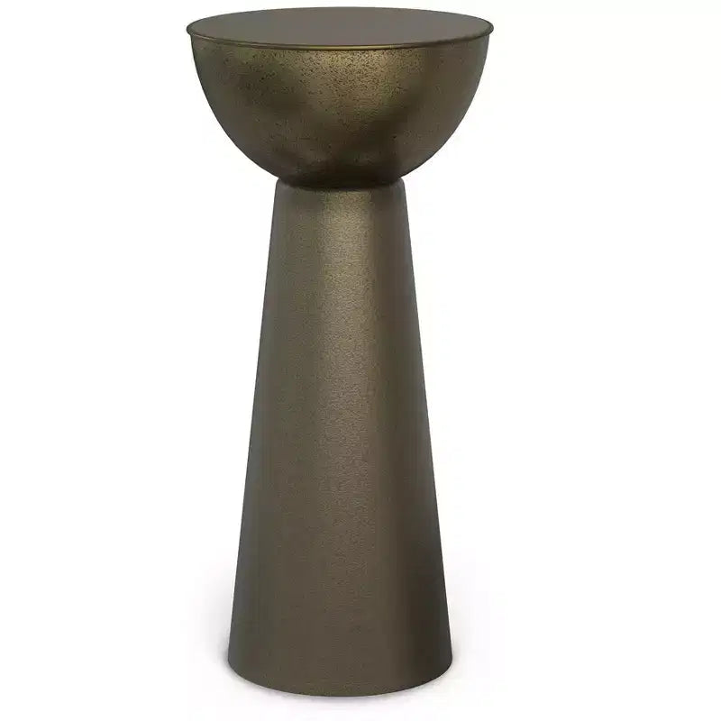 Tavolino in metallo Mykal Contemporary Modern 30 cm con finitura oro anticato, completamente assemblato