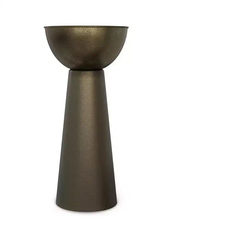 Tavolino in metallo Mykal Contemporary Modern 30 cm con finitura oro anticato, completamente assemblato
