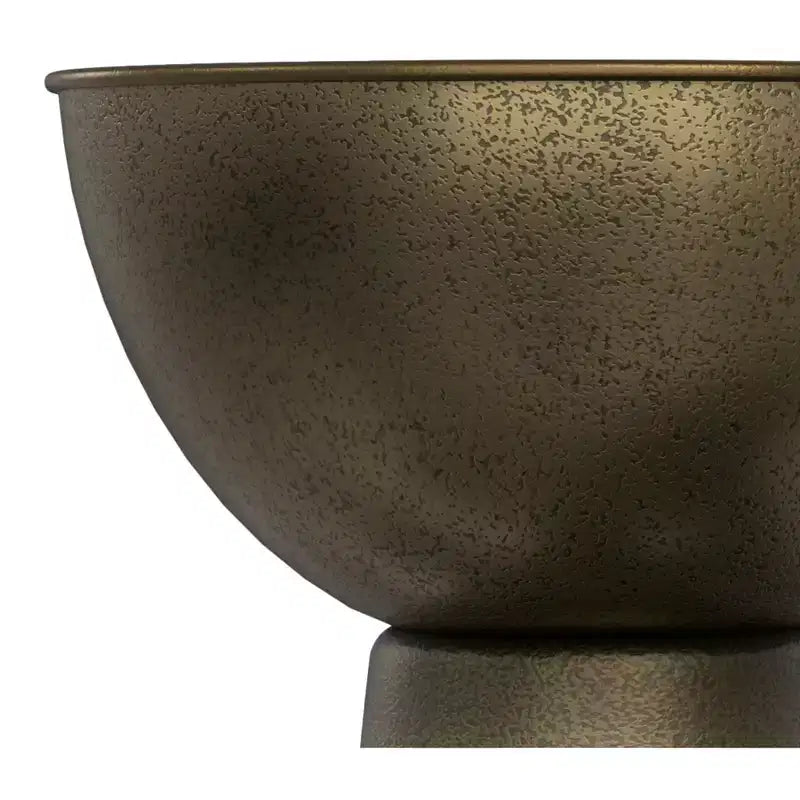 Mykal Contemporary Modern 12 inch Wide Metal Side Table in Antique Gold, Fully Assembled