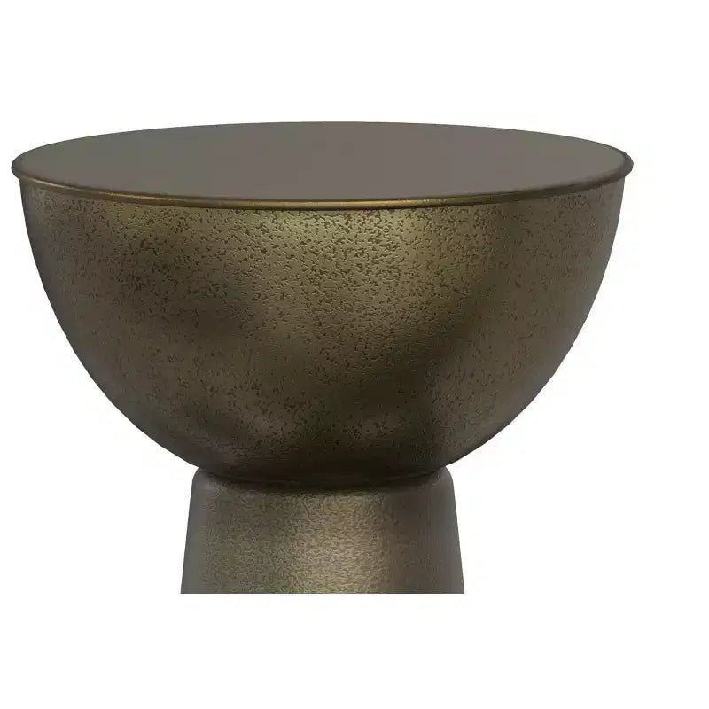 Tavolino in metallo Mykal Contemporary Modern 30 cm con finitura oro anticato, completamente assemblato
