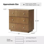 Albert 3-Drawer Nightstand Set of 2 with Solid Wood and Charging Station|ART OF LIVING DESIGNS-ACORN