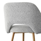 Set of 2 Boucle Counter Height Bar Stools, 27 Modern Upholstered Kitchen Island Chairs with Wood Finish Metal Legs - Panipeachy