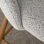 Set of 2 Boucle Counter Height Bar Stools, 27 Modern Upholstered Kitchen Island Chairs with Wood Finish Metal Legs - Panipeachy