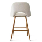 Set of 2 Boucle Counter Height Bar Stools, 27 Modern Upholstered Kitchen Island Chairs with Wood Finish Metal Legs - Panipeachy