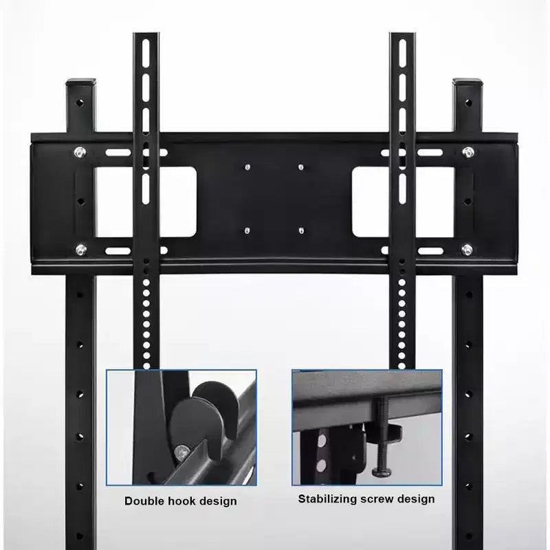 COZONY Carrello TV Mobile con Rotelle, Supporta TV da 32-65 Pollici fino a 50 kg, Regolabile in Altezza, Nero