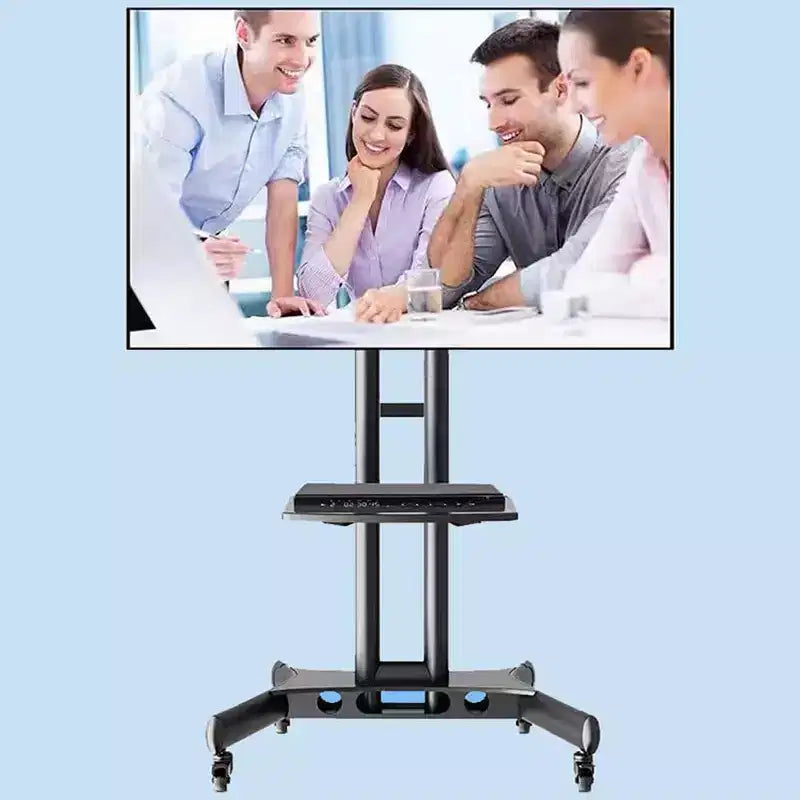 COZONY Carrello TV Mobile con Rotelle, Supporta TV da 32-65 Pollici fino a 50 kg, Regolabile in Altezza, Nero