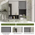 GDFStudio Mazie 29'' Modern Wall Bathroom Medicine Cabinet with Mirror, Shelves and Towels Bar