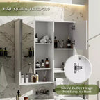 GDFStudio Mazie 29'' Modern Wall Bathroom Medicine Cabinet with Mirror, Shelves and Towels Bar