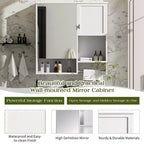 GDFStudio Mazie 29'' Modern Wall Bathroom Medicine Cabinet with Mirror, Shelves and Towels Bar