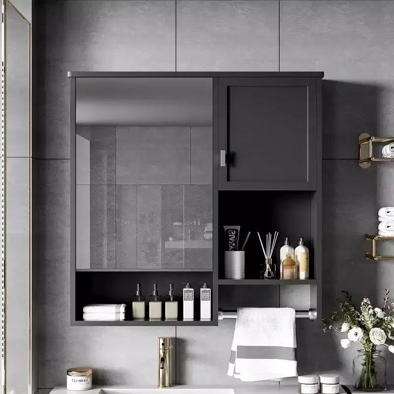 GDFStudio Mazie 29'' Modern Wall Bathroom Medicine Cabinet with Mirror, Shelves and Towels Bar