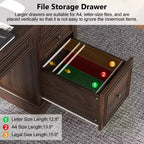 Dyonery 60 Farmhouse Executive Desk for Home Office - Wooden Writing Desk with Drawers, Cabinet Storage,Rustic Home Office Desk for Work Study