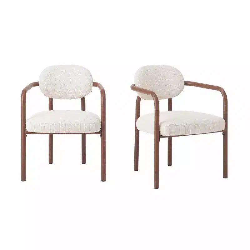 Christopher Knight Home Sumin Sedie da Pranzo Imbottite Moderne in Metallo con Schienale (Set di 2)