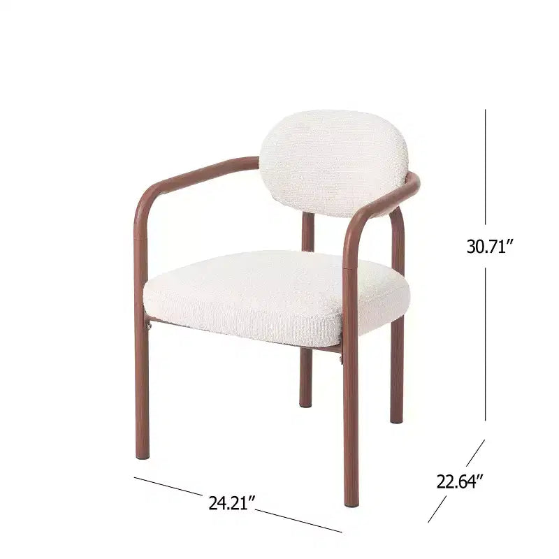 Christopher Knight Home Sumin Sedie da Pranzo Imbottite Moderne in Metallo con Schienale (Set di 2)