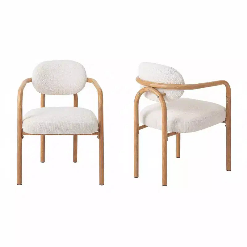 Christopher Knight Home Sumin Sedie da Pranzo Imbottite Moderne in Metallo con Schienale (Set di 2)