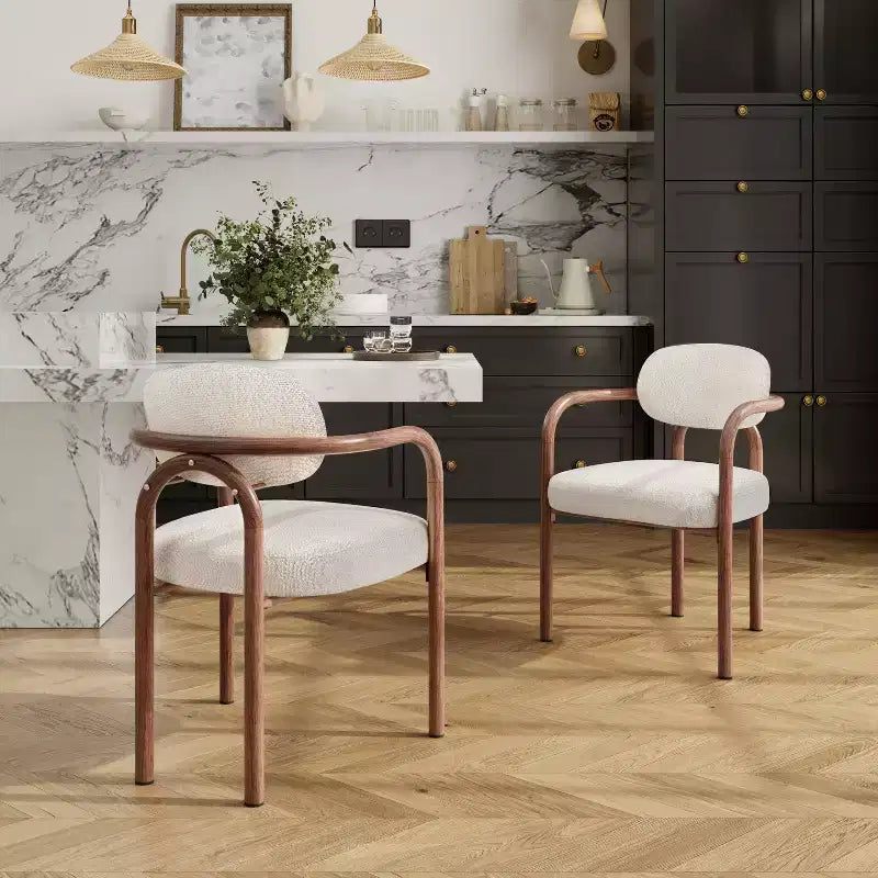 Christopher Knight Home Sumin Modern Metal Upholstered Dining Chairs with Backrest (Set of 2)
