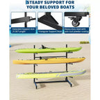 COZONY Supporto Robusto per 3 Kayak, Scaffale Autoportante a 3 Livelli con Ruote e Cinghie di Sospensione