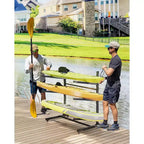 COZONY Supporto Robusto per 3 Kayak, Scaffale Autoportante a 3 Livelli con Ruote e Cinghie di Sospensione
