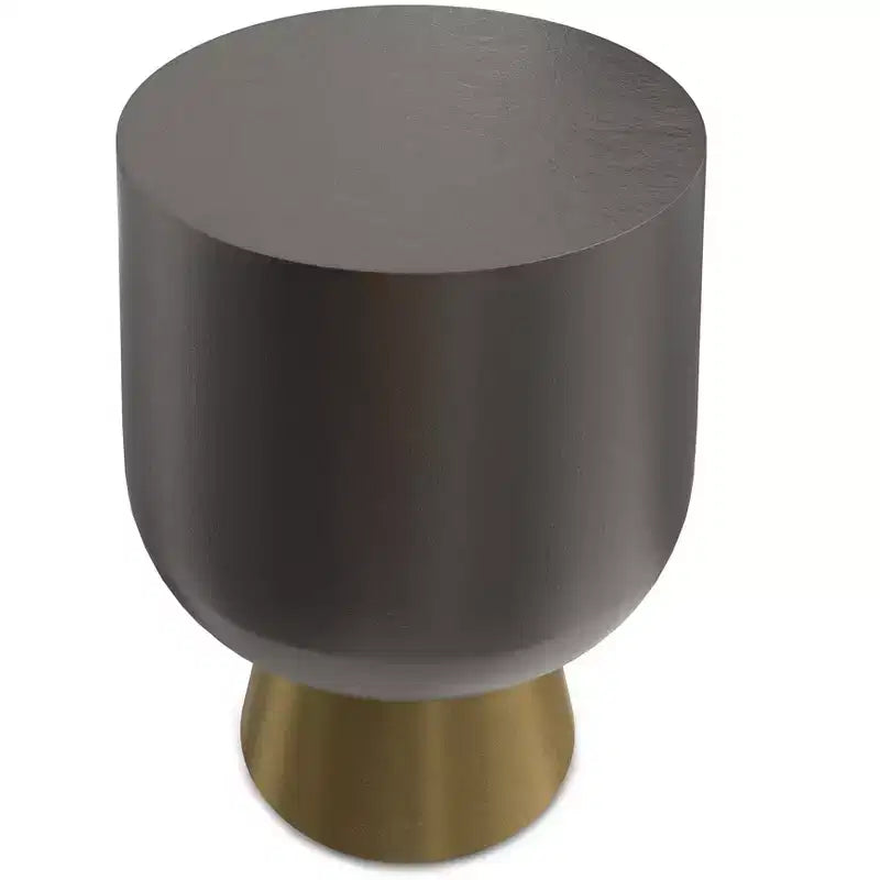 Neal Contemporary 14 inch Wide Cast Aluminum Side Table in Antique Bronze/Antique Brass, Fully Assembled