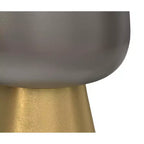Neal Contemporary 14 inch Wide Cast Aluminum Side Table in Antique Bronze/Antique Brass, Fully Assembled