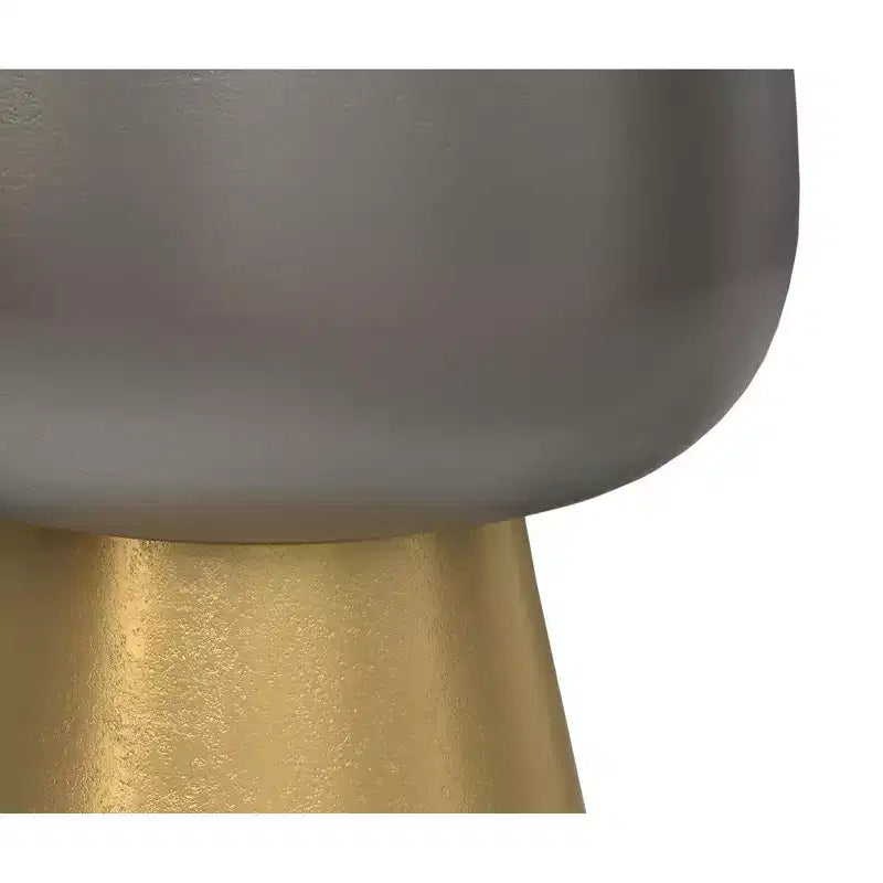 Neal Contemporary 14 inch Wide Cast Aluminum Side Table in Antique Bronze/Antique Brass, Fully Assembled