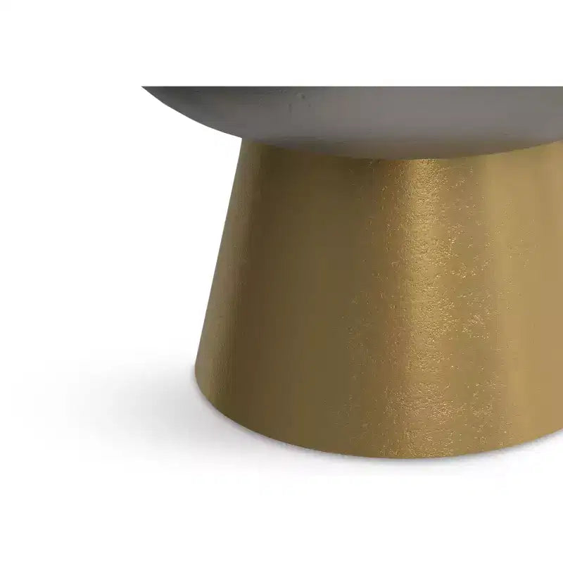 Neal Contemporary 14 inch Wide Cast Aluminum Side Table in Antique Bronze/Antique Brass, Fully Assembled