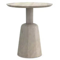 Kessler SOLID MANGO WOOD 18 inch Wide Round Contemporary Side Table in White Wash, Fully Assembled
