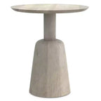 Kessler SOLID MANGO WOOD 18 inch Wide Round Contemporary Side Table in White Wash, Fully Assembled