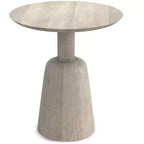 Kessler SOLID MANGO WOOD 18 inch Wide Round Contemporary Side Table in White Wash, Fully Assembled