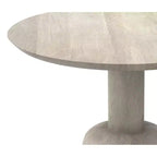 Kessler SOLID MANGO WOOD 18 inch Wide Round Contemporary Side Table in White Wash, Fully Assembled