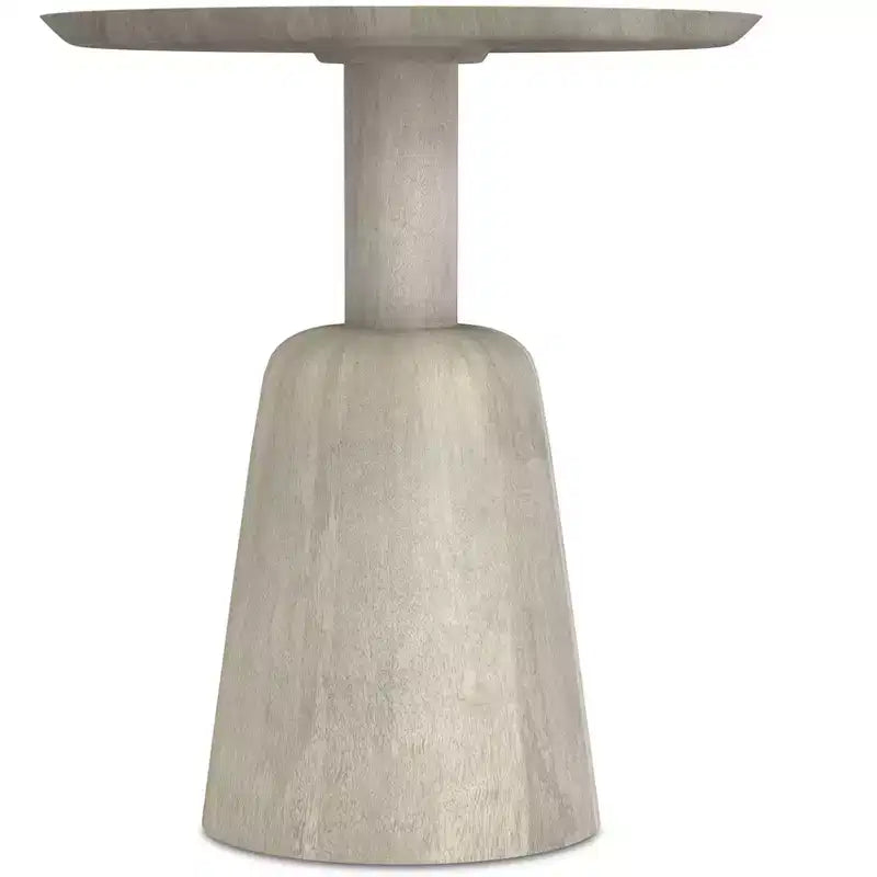 Kessler SOLID MANGO WOOD 18 inch Wide Round Contemporary Side Table in White Wash, Fully Assembled