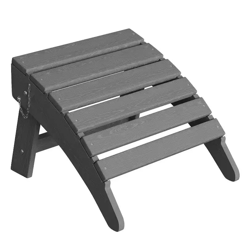 Folding Ottoman, HDPE Outdoor Footrest for Adirondack Chair, All-Weather Resistant for Deck Backyard Patio Outside