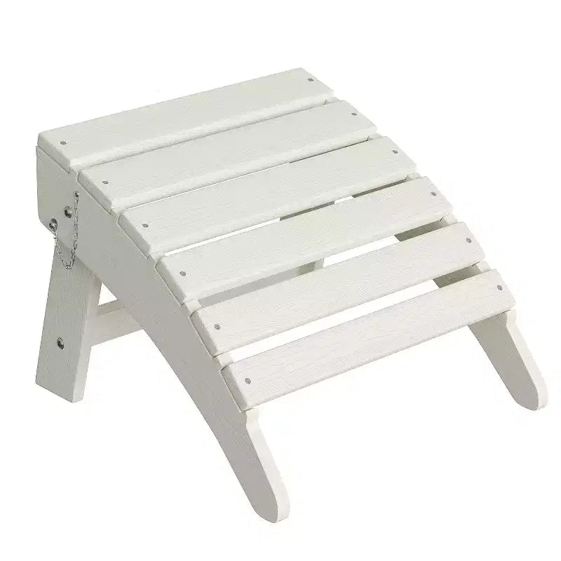 Folding Ottoman, HDPE Outdoor Footrest for Adirondack Chair, All-Weather Resistant for Deck Backyard Patio Outside