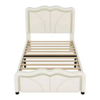 Luxystar PU Upholstered Platform Bed with Height-adjustbale Headboard for Kids? Room, Pink
