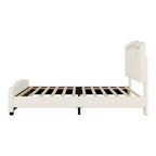 Luxystar PU Upholstered Platform Bed with Height-adjustbale Headboard for Kids? Room, Pink