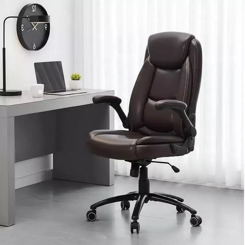 Sedia da ufficio Ora Maison Big & Tall, in pelle con schienale e altezza regolabili e braccioli ribaltabili