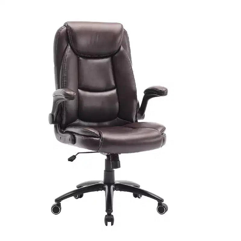 Ora Maison Big & Tall Office Chair  Leather Desk Chair with Adjustable Recline & Height and Flip-Up Armrests