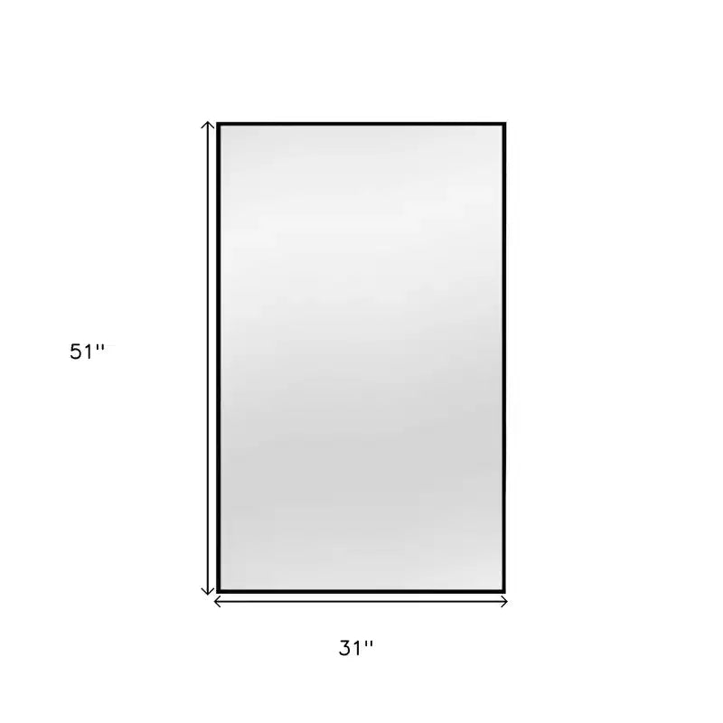 HomeRoots Specchio a Figura Intera con Cornice in Metallo Nero da 51