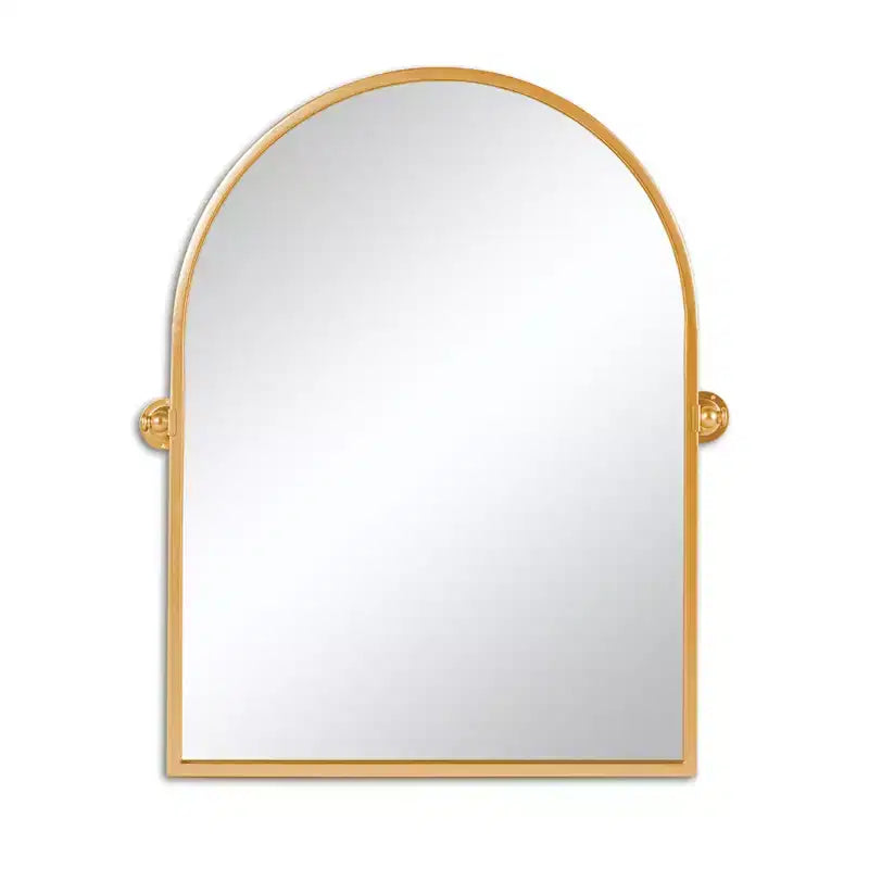 HomeRoots 36 Specchio decorativo con cornice ad arco inclinabile in metallo dorato