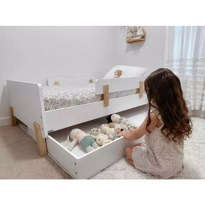Fun Twin Bed with Safety Guardrails for Kids