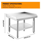 24X28 Grill Stand Table, 1000 Lbs Heavy-Duty Stainless Steel Prep Table with 220 Lbs Undershelf, Ideal for Commercial Kitchens, Hotels, and Homes