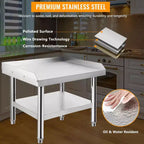 24X28 Grill Stand Table, 1000 Lbs Heavy-Duty Stainless Steel Prep Table with 220 Lbs Undershelf, Ideal for Commercial Kitchens, Hotels, and Homes