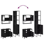 vidaXL Set di Mobili da Bagno con Mensola 3 pz in Legno Ingegnerizzato Moderno Compatto