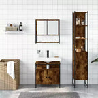 vidaXL Set di Mobili da Bagno con Mensola 3 pz in Legno Ingegnerizzato Moderno Compatto