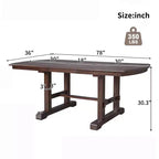 GDF Studio Vaughn, tavolo da pranzo allungabile da 152-198 cm con prolunga rimovibile, grande tavolo allungabile per 4-8 persone