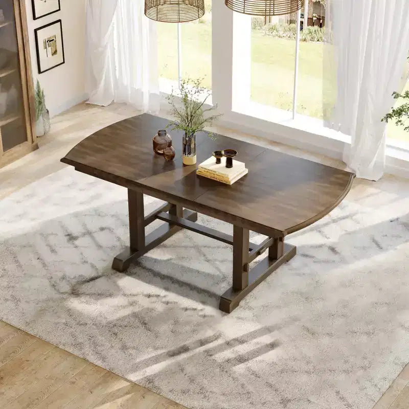 GDF Studio Vaughn, tavolo da pranzo allungabile da 152-198 cm con prolunga rimovibile, grande tavolo allungabile per 4-8 persone